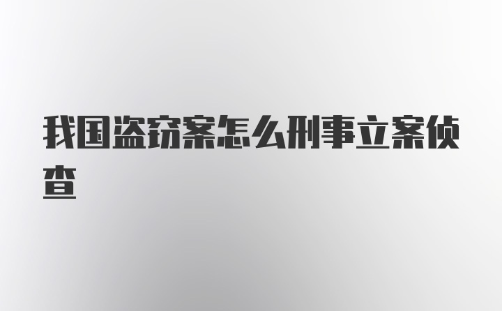 我国盗窃案怎么刑事立案侦查