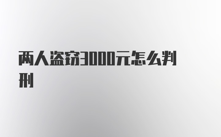 两人盗窃3000元怎么判刑