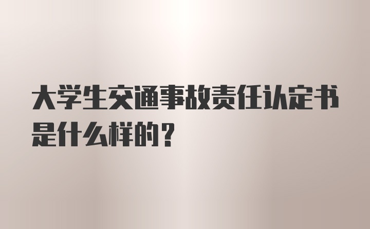 大学生交通事故责任认定书是什么样的？