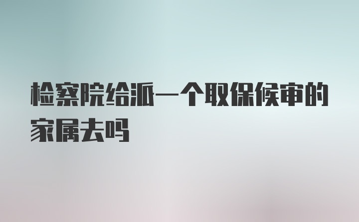 检察院给派一个取保候审的家属去吗