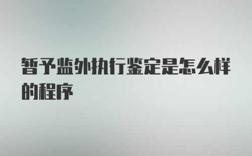 暂予监外执行鉴定是怎么样的程序