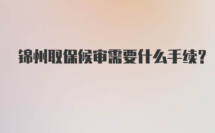 锦州取保候审需要什么手续?