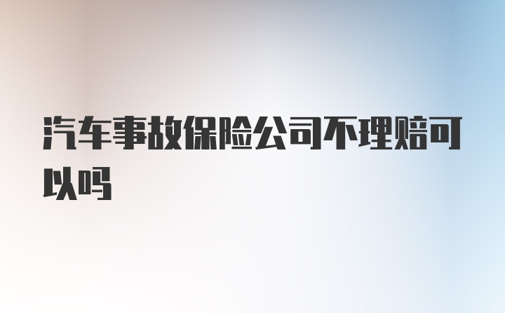 汽车事故保险公司不理赔可以吗