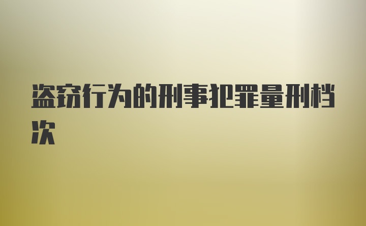 盗窃行为的刑事犯罪量刑档次