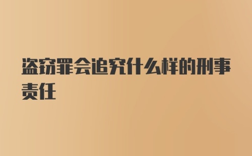 盗窃罪会追究什么样的刑事责任