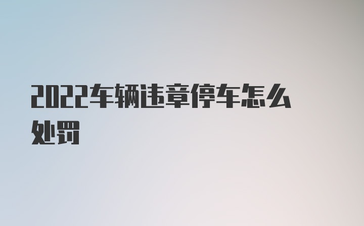 2022车辆违章停车怎么处罚