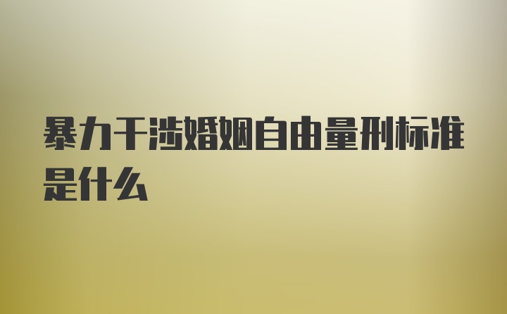 暴力干涉婚姻自由量刑标准是什么