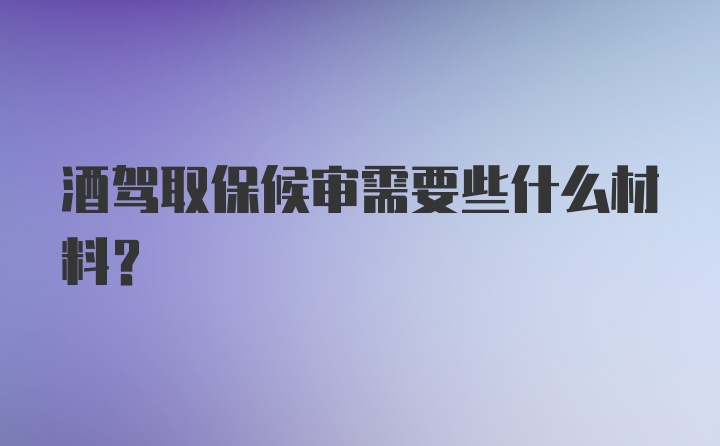 酒驾取保候审需要些什么材料？