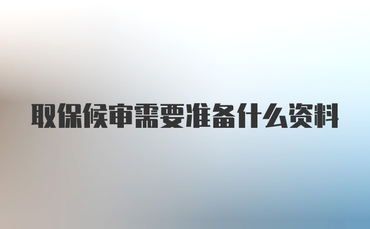 取保候审需要准备什么资料