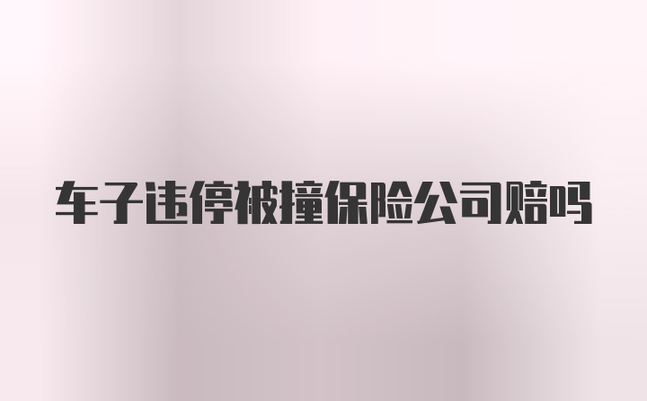 车子违停被撞保险公司赔吗