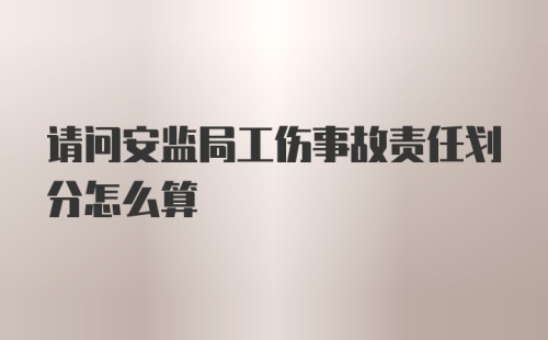 请问安监局工伤事故责任划分怎么算