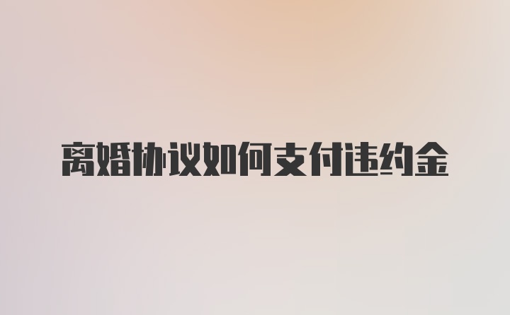 离婚协议如何支付违约金