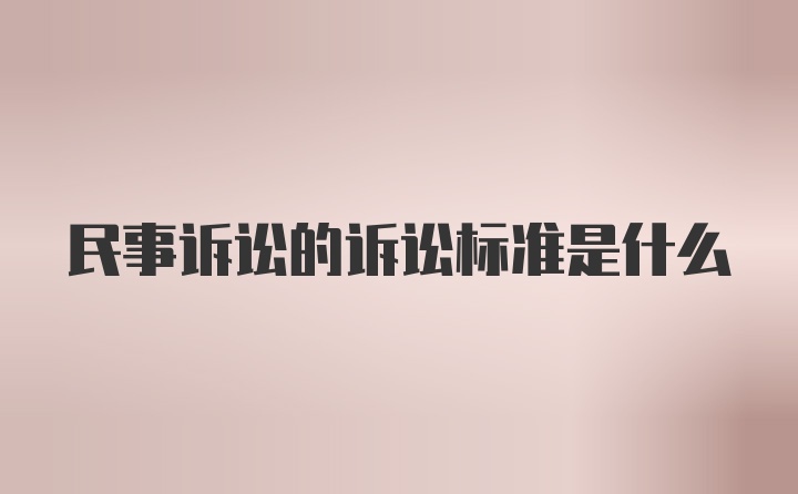 民事诉讼的诉讼标准是什么