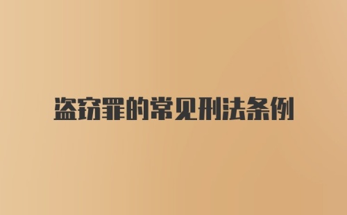 盗窃罪的常见刑法条例