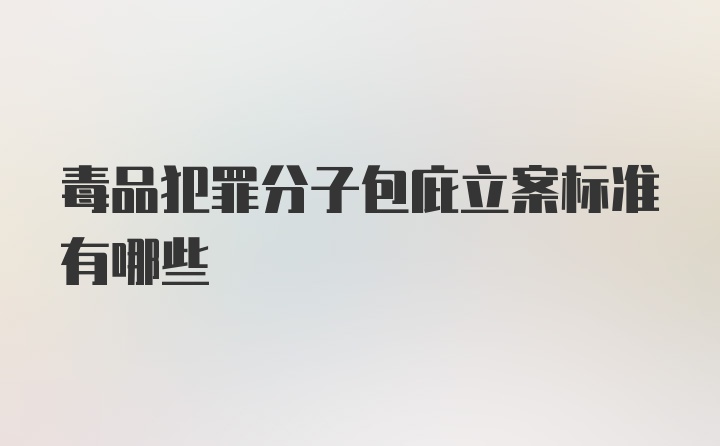 毒品犯罪分子包庇立案标准有哪些