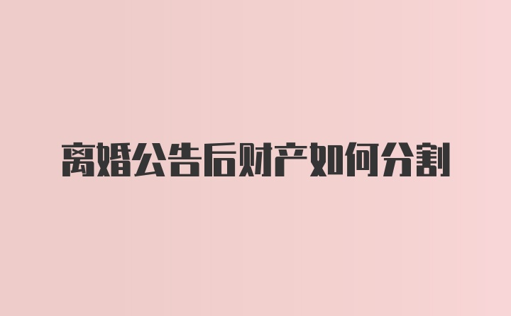 离婚公告后财产如何分割