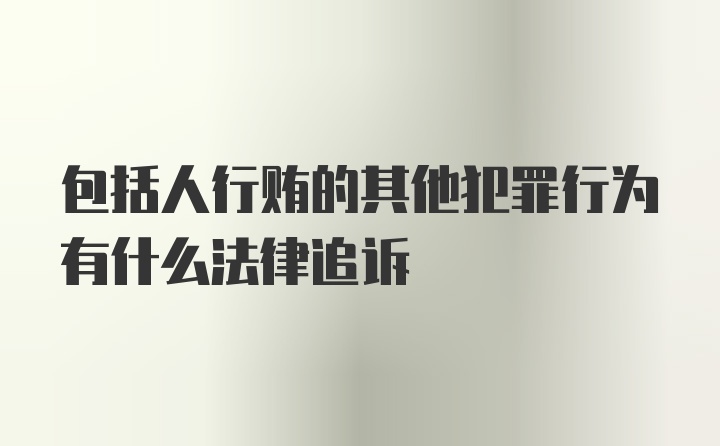 包括人行贿的其他犯罪行为有什么法律追诉