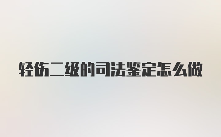 轻伤二级的司法鉴定怎么做