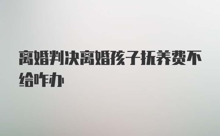 离婚判决离婚孩子抚养费不给咋办