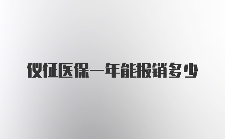 仪征医保一年能报销多少