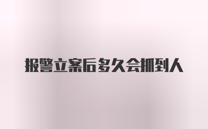 报警立案后多久会抓到人