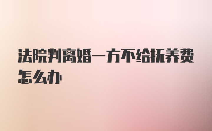 法院判离婚一方不给抚养费怎么办