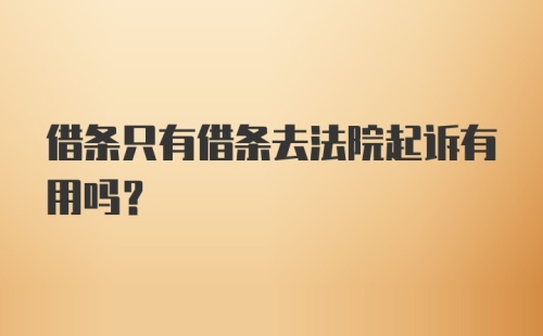 借条只有借条去法院起诉有用吗？