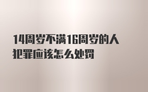 14周岁不满16周岁的人犯罪应该怎么处罚