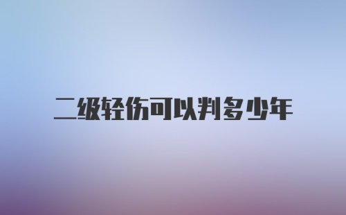 二级轻伤可以判多少年