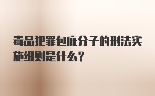 毒品犯罪包庇分子的刑法实施细则是什么？