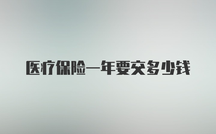 医疗保险一年要交多少钱