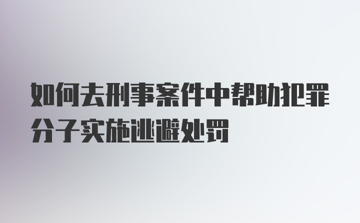 如何去刑事案件中帮助犯罪分子实施逃避处罚