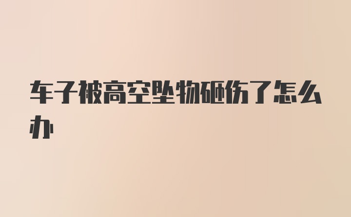 车子被高空坠物砸伤了怎么办