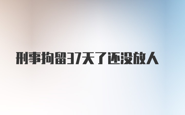 刑事拘留37天了还没放人