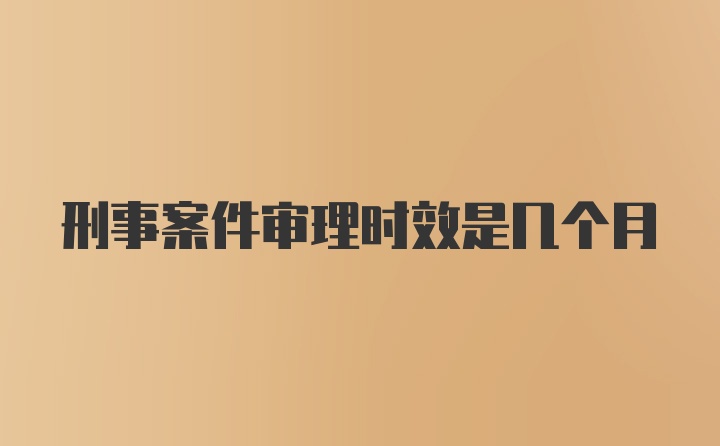 刑事案件审理时效是几个月