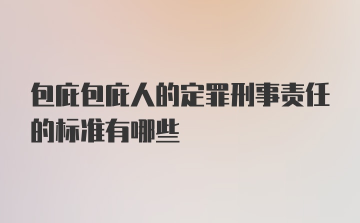 包庇包庇人的定罪刑事责任的标准有哪些