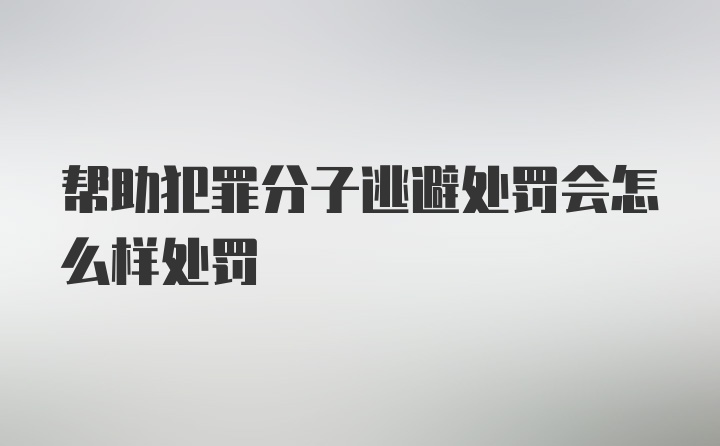 帮助犯罪分子逃避处罚会怎么样处罚