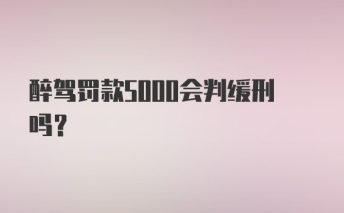 醉驾罚款5000会判缓刑吗？