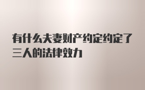 有什么夫妻财产约定约定了三人的法律效力