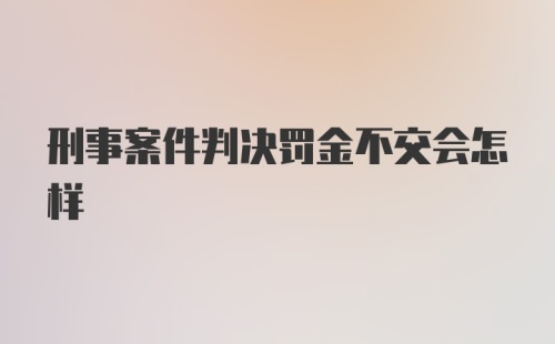 刑事案件判决罚金不交会怎样