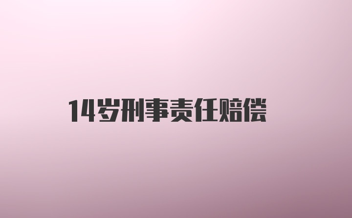 14岁刑事责任赔偿