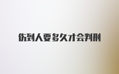 伤到人要多久才会判刑