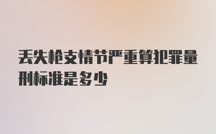 丢失枪支情节严重算犯罪量刑标准是多少