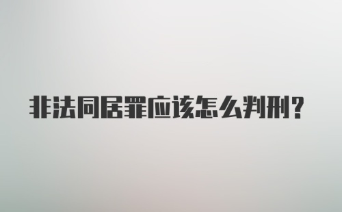 非法同居罪应该怎么判刑？