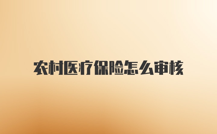 农村医疗保险怎么审核