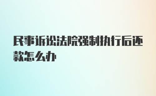 民事诉讼法院强制执行后还款怎么办