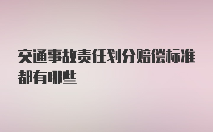 交通事故责任划分赔偿标准都有哪些