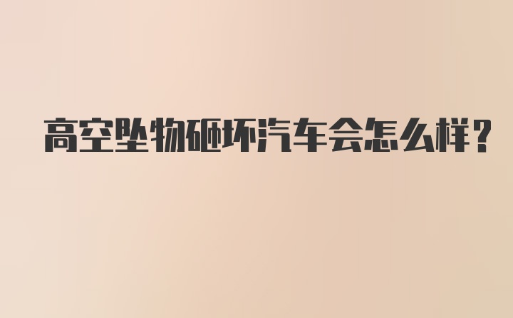 高空坠物砸坏汽车会怎么样？