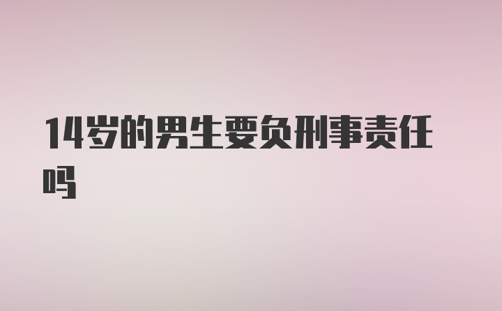 14岁的男生要负刑事责任吗