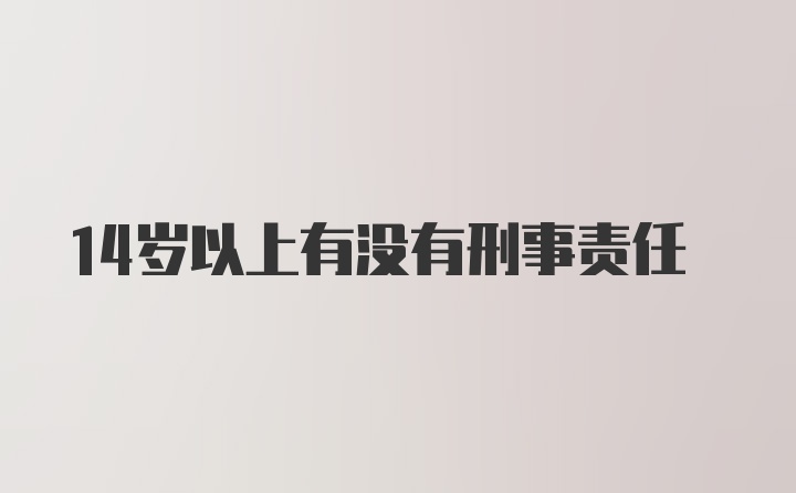 14岁以上有没有刑事责任